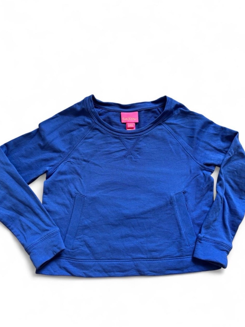 Lilly Pulitzer Girls Royal Blue Raglan Pullover Sweatshirt